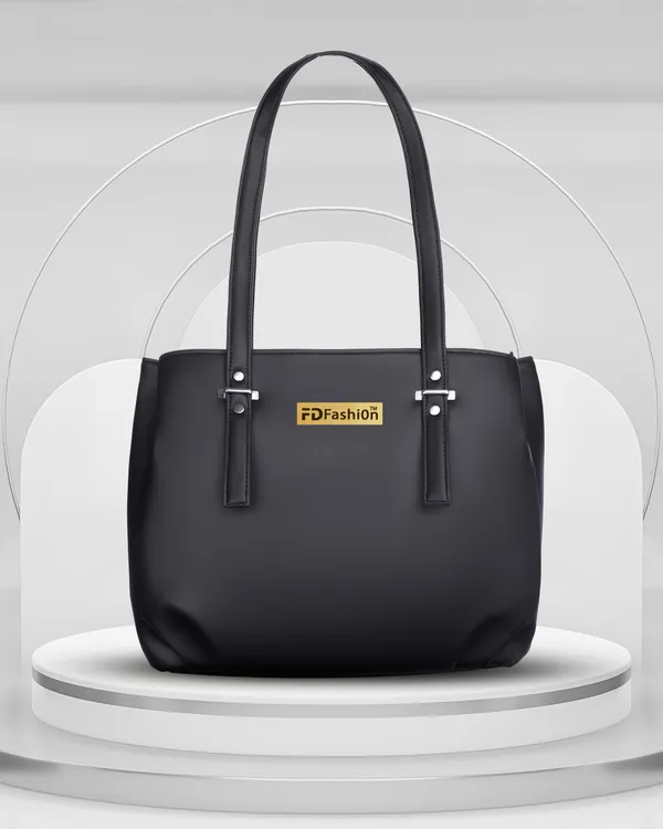 Black_Artificial_Leather_Shoulder_Bag_For_Women