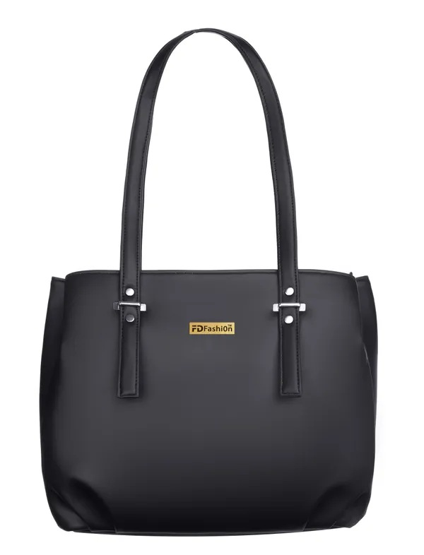 Black_Artificial_Leather_Shoulder_Bag_For_Women