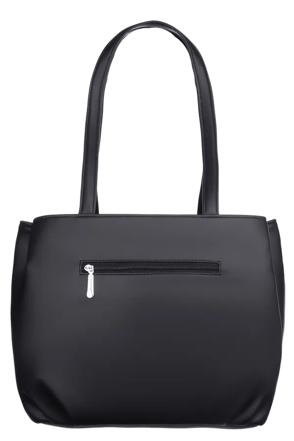 Black_Artificial_Leather_Shoulder_Bag_For_Women