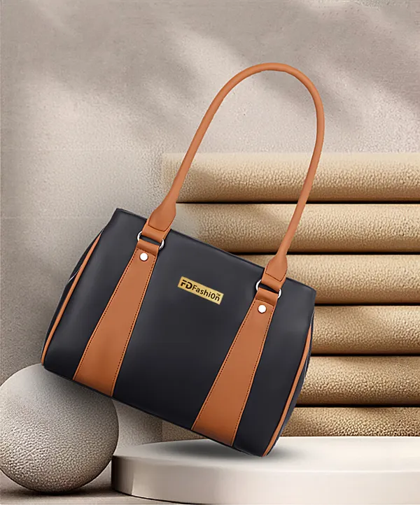 Black_&_Tan_Artificial_Leather_Shoulder_Bag__For_Women