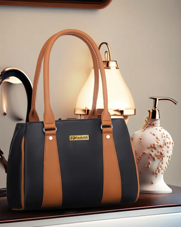 Black_&_Tan_Artificial_Leather_Shoulder_Bag__For_Women