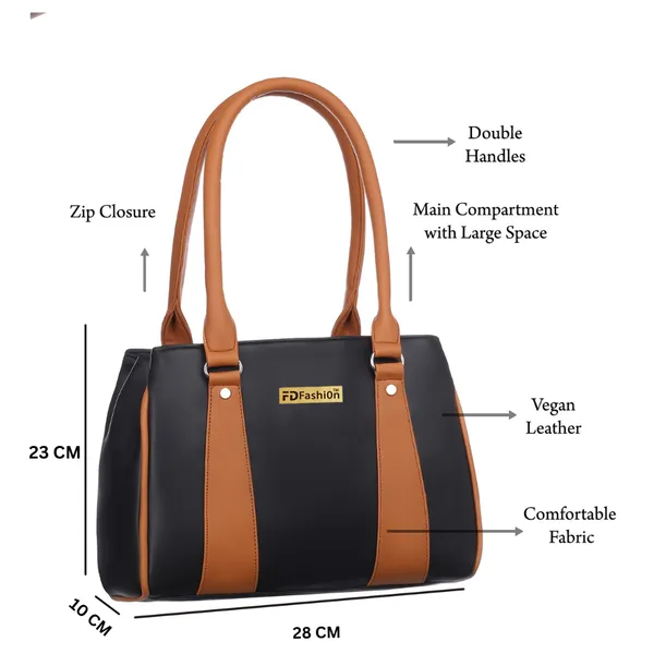 Black_&_Tan_Artificial_Leather_Shoulder_Bag__For_Women