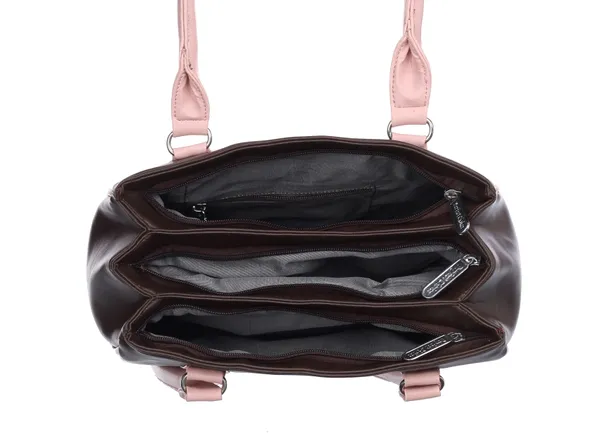 Brown_&_Pink_Artificial_Leather_Shoulder_Bag__For_Women