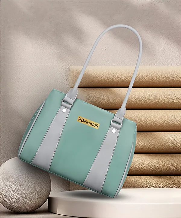 Green_&_Grey_Artificial_Leather_Shoulder_Bag__For_Women