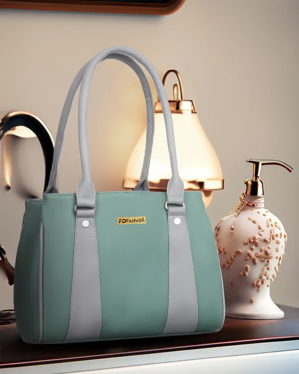 Green_&_Grey_Artificial_Leather_Shoulder_Bag__For_Women