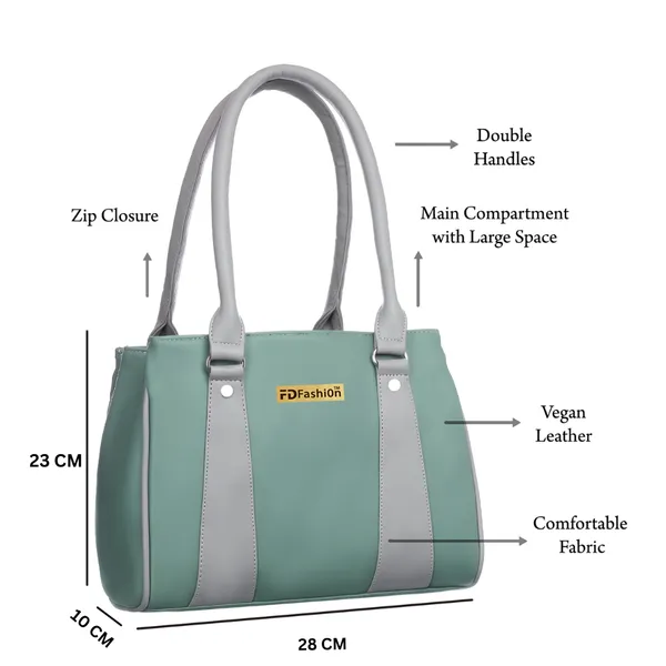 Green_&_Grey_Artificial_Leather_Shoulder_Bag__For_Women