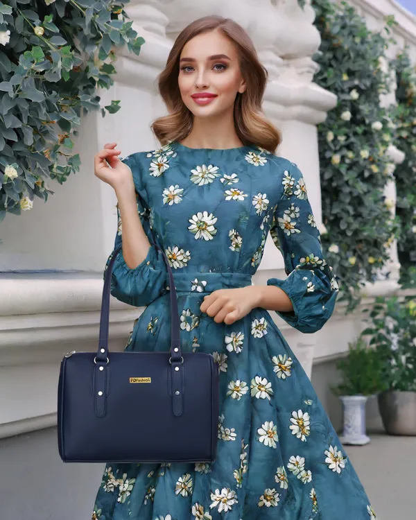 Blue_Pu_Shoulder_Bag_For_Women