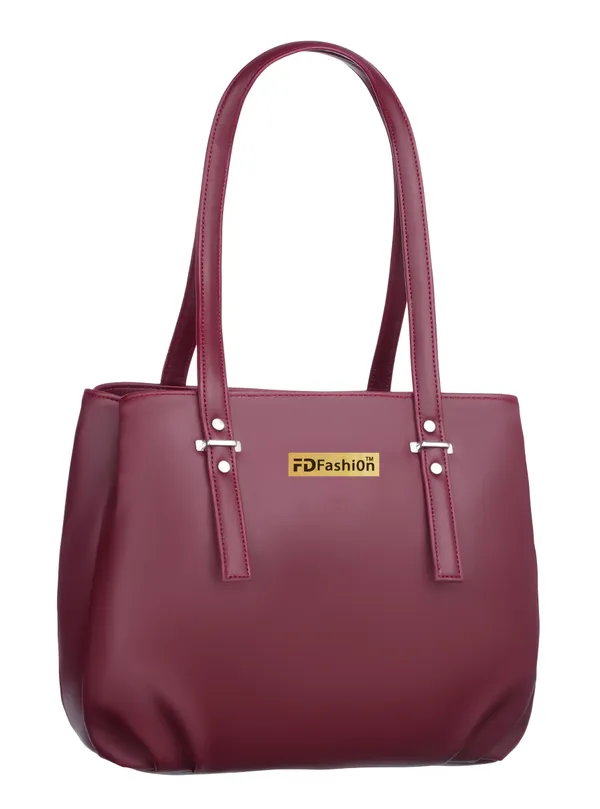 Maroon_Artificial_Leather_Shoulder_Bag_For_Women