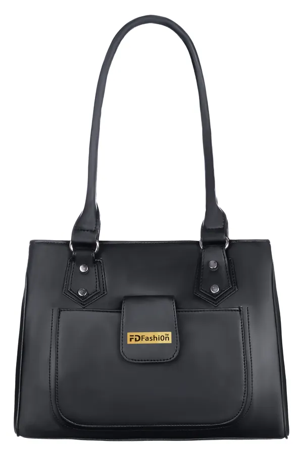 Black_Artificial_Leather_Shoulder_Bag__For_Women