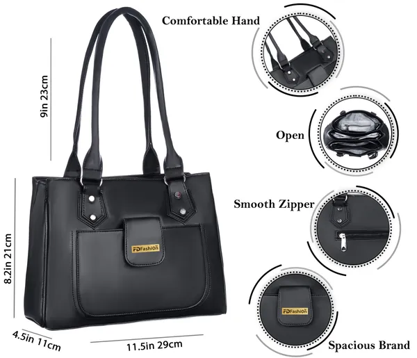 Black_Artificial_Leather_Shoulder_Bag__For_Women