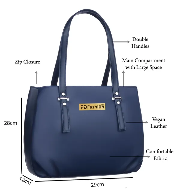 Blue_Artificial_Leather_Shoulder_Bag_For_Women