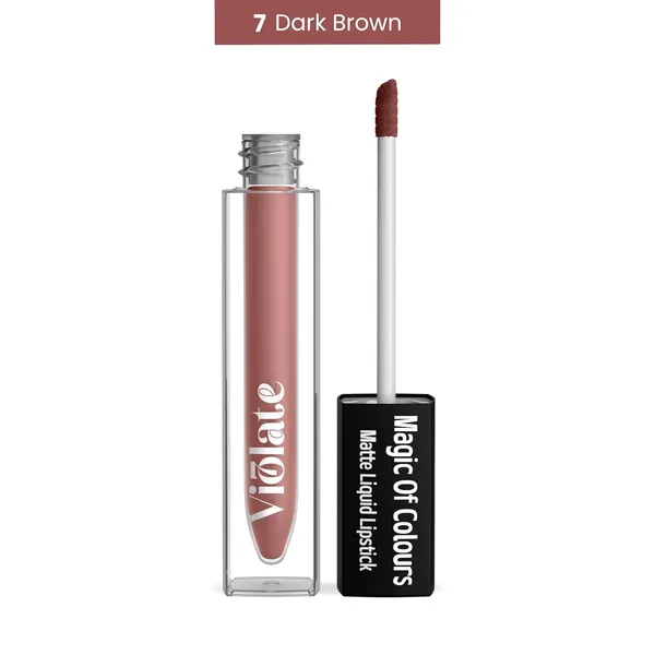 _Matte_Liquid_Lipstick,Non-Sticky_and_Non-Drying,_Waterproof_Long_Lasting_Rich_Color,_Non-Drying,_All_Skin_Types_[5_Ml]_(Dark_Brown,_5_Ml)