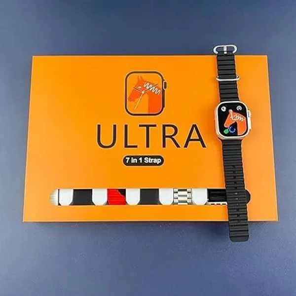 7_In_1_Ultra_Sport_Version_Watch_49_Mm_Bt_Calling_7_Belt_For_Men__Women_Multicolor_Strap_Free_Size