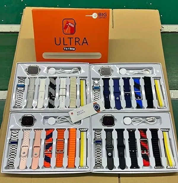 7_In_1_Ultra_Sport_Version_Watch_49_Mm_Bt_Calling_7_Belt_For_Men__Women_Multicolor_Strap_Free_Size