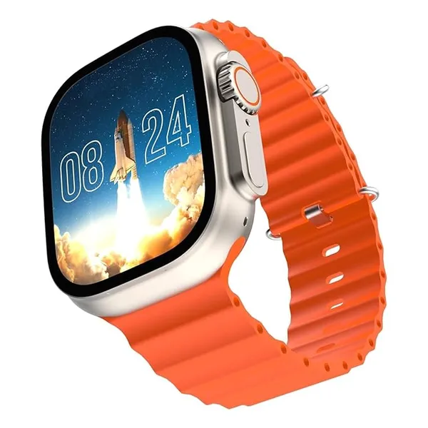 U9_Ultra_Big_2.19_Infinite_Display_Wireless_Charging_Multiple_Dial_Faces_Bluetooth_Calling__Sports_Modes_New_Tech_Smartwatch_Gold_Dial_Orange_Strap