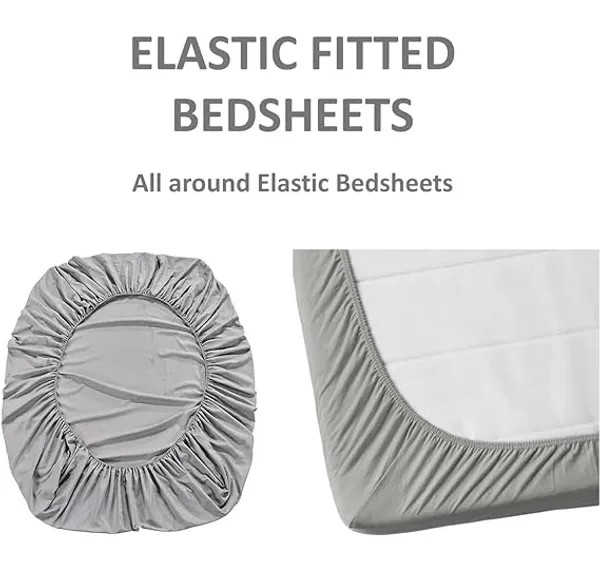 LOYREX_White_350_TC_Elastic_Fitted_Bedsheet__With_2_Frill_Pillow_Covers_|_Heavy_Cotton_Feel_King_Size_Bedsheet