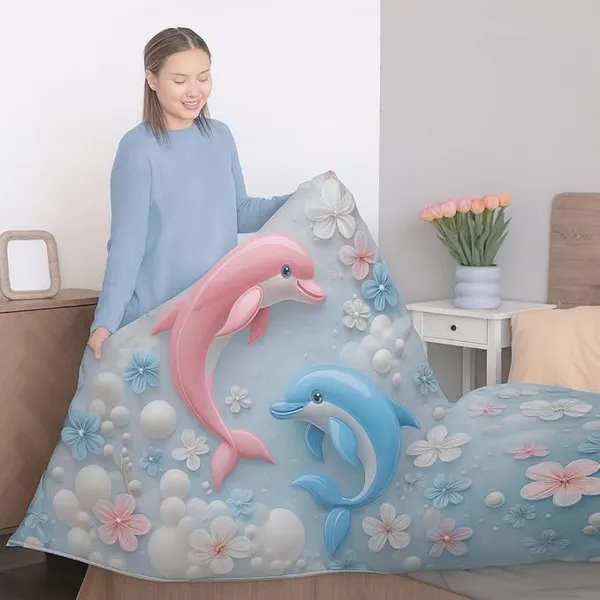 Loyrex_7D_Printed_Microfibe_dolphin_Kids_Comforter_double_Bed_|_Cotton_Feel_Lightweight_Ultra_Soft_AC_Blank__with_Carry_Bag_flat