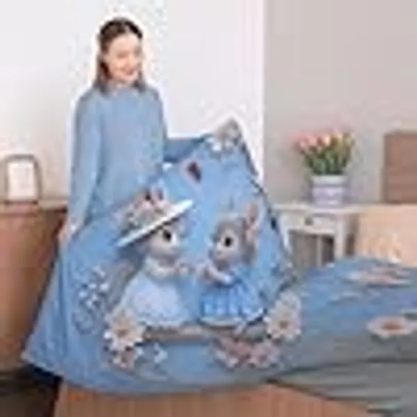 Loyrex_7D_Printed_Microfiber_rabbit_Kids_Comforter_double_Bed_|_Cotton_Feel_Lightweight_Ultra_Soft_AC_Blanket_with_Carry_Bag_flat