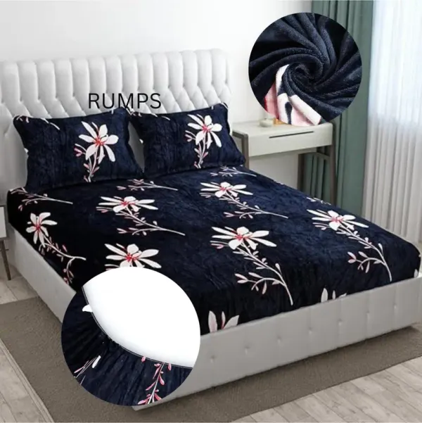 Loyrex_Woolen_King_Fitted_(Elastic)_320_TC_Abstract_Bedsheet_