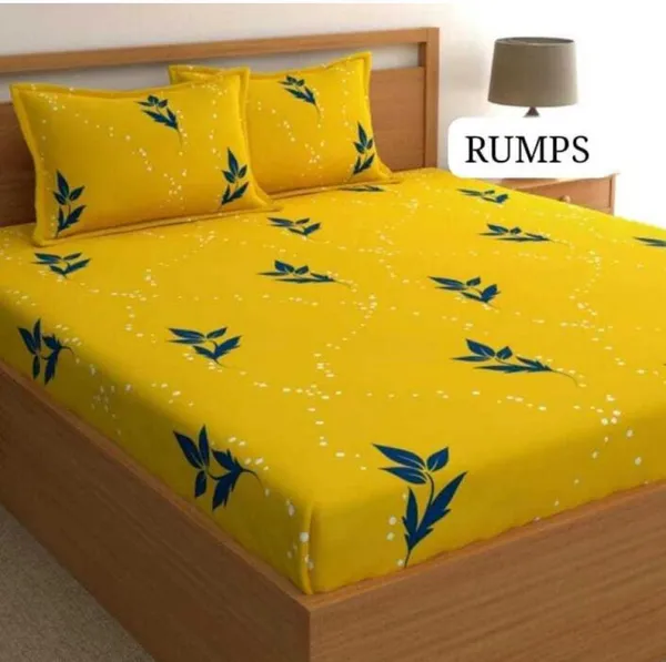 Yellow_220_TC_Elastic_Fitted_Printed_Bedsheet_King_Size_With_2_Frill_Pillow_Covers_|_Heavy_Cotton_Feel_King_Size_Bedsheet
