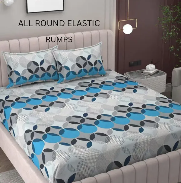 Multicolor_350_Tc_Cotton_Microfiber_King_Striped_Fitted_Elastic_Bedsheet_With_2_Pillow_Cover