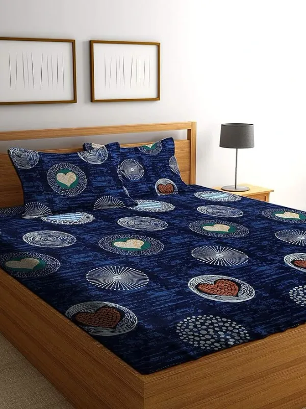 Multicolor_350_Tc_Cotton_Microfiber_King_Striped_Fitted_Elastic_Bedsheet_With_2_Pillow_Cover