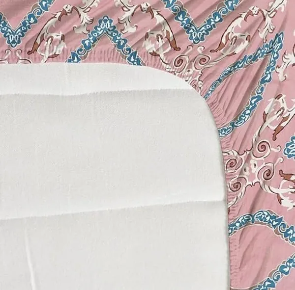 Pink_350_Tc_Cotton_Microfiber_King_Striped_Fitted_Elastic_Bedsheet_With_2_Pillow_Cover