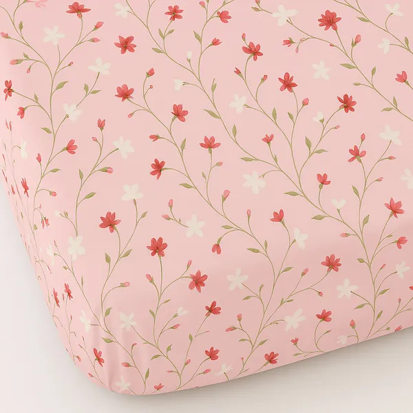 Pink_320_Tc_Microfiber_Cotton_Double_Queen_King_Floral_Fitted_Elastic_Bedsheet_With_2_Pillow_Cover