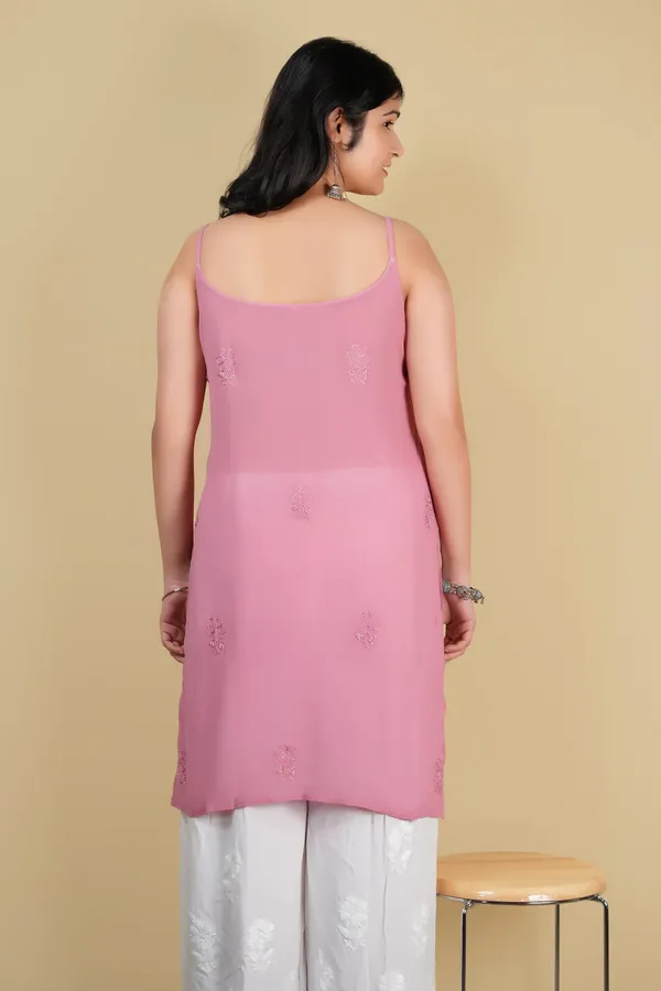 Peach_Viscose__Lucknowi_Chikankari_Hand_Embroided_Top_For_Women