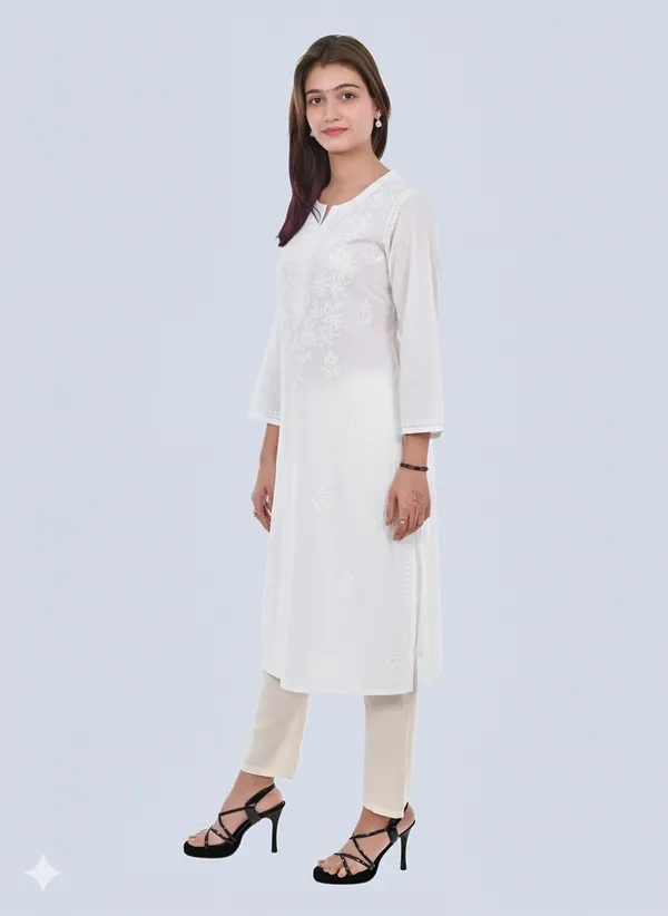 Classic_Cotton_Chikankari_Kurti_–_Light,_Elegant_&_Timeless