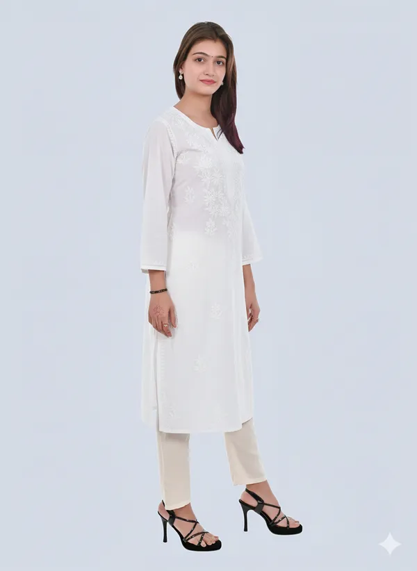 Classic_Cotton_Chikankari_Kurti_–_Light,_Elegant_&_Timeless