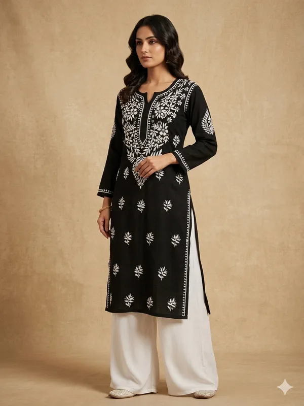 Cotton_Lucknowi_Chikankari_Kurti_Soft_&_Elegant