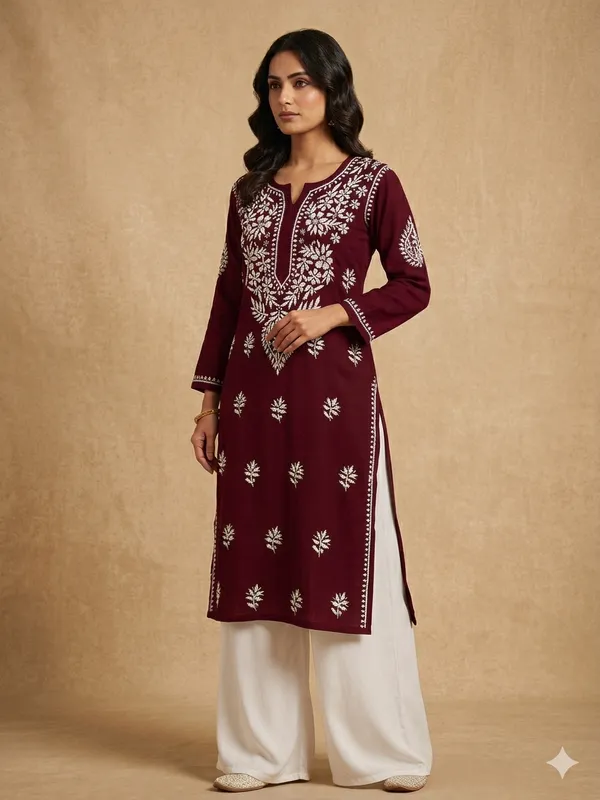 Cotton_Lucknowi_Chikankari_Kurti_Soft_&_Elegant