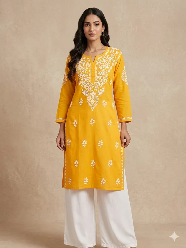 Cotton_Lucknowi_Chikankari_Kurti_Soft_&_Elegant
