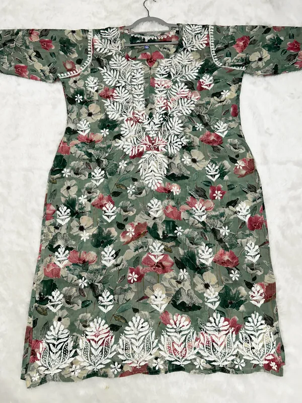 Dusty_Olive_Green_Premium_Mul_Cotton_Printed_Straight_Kurti