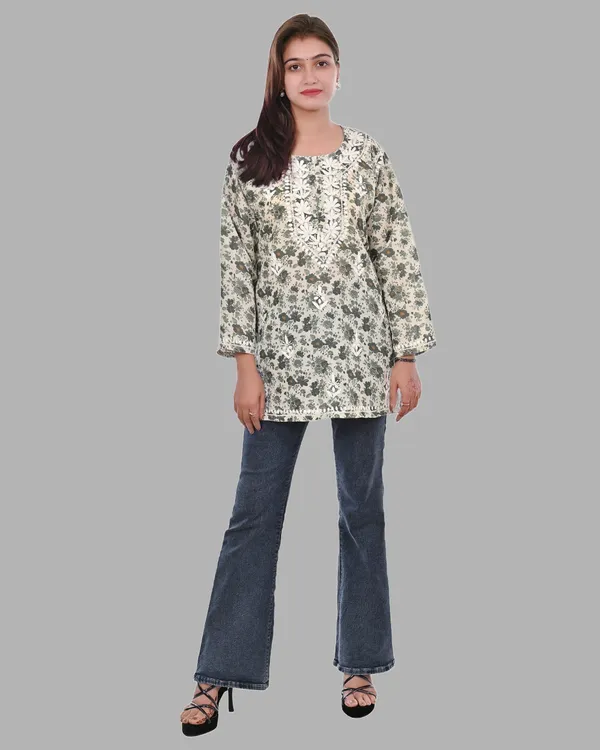 Pooja_Short_Mul_Cotton_Printed_Chikankari_Top