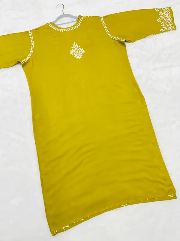 Rayon_Chikankari_Kurti_with_Stylish_V-Neck_|_Hand_Embroidered_Lucknowi_Kurta