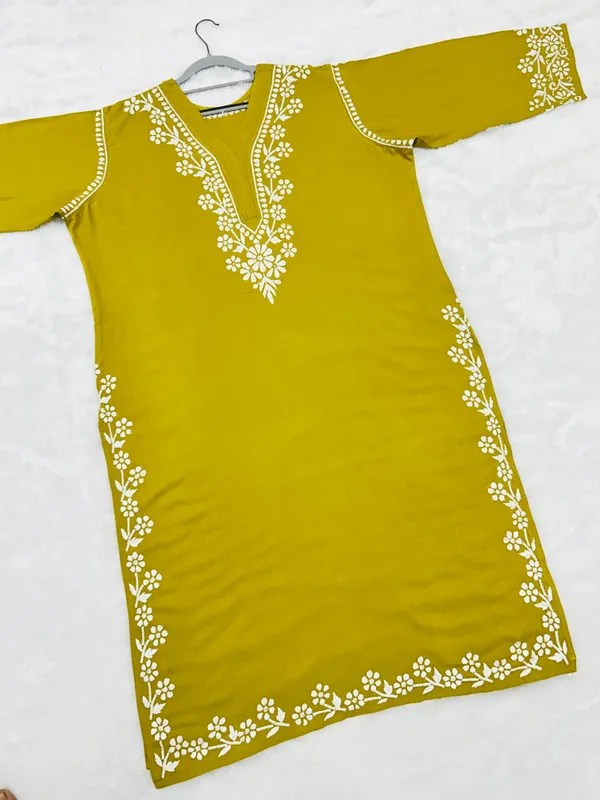 Rayon_Chikankari_Kurti_with_Stylish_V-Neck_|_Hand_Embroidered_Lucknowi_Kurta