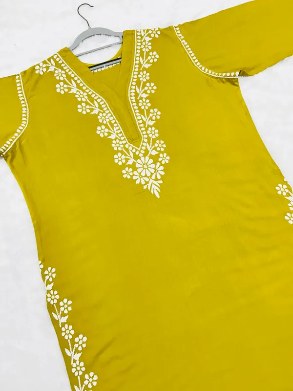 Rayon_Chikankari_Kurti_with_Stylish_V-Neck_|_Hand_Embroidered_Lucknowi_Kurta