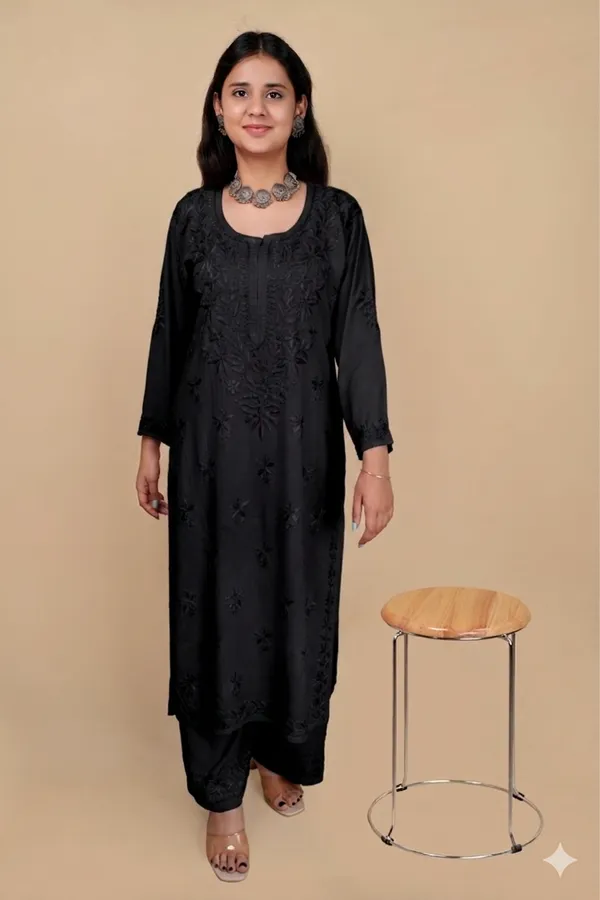 Rayon_Chikankari_Kurti_Palazzo_Set_Hand_Embroided