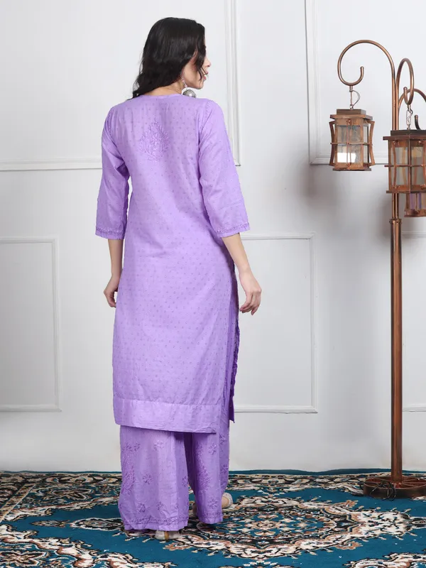 Lavender_Dobby_Cotton_Chikankari_Kurti_Palazzo_Set_with_Chiffon_Lace_Border_Dupatta