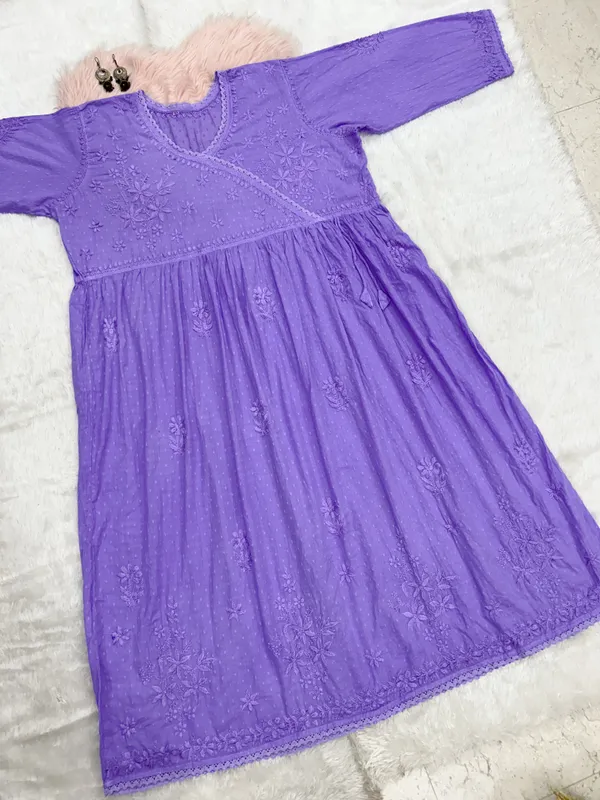 Purple_Cotton_Lucknowi_Chikankari_Hand_Embroided_Gown_For_Women