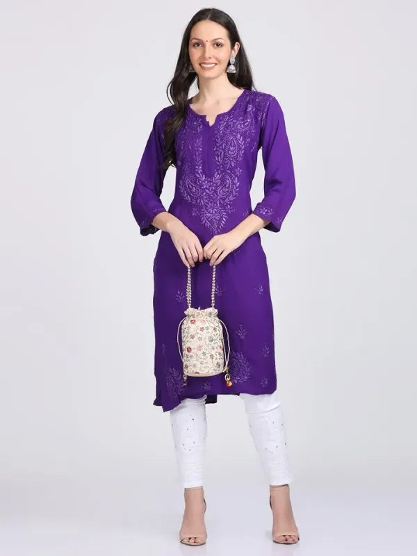 Nazakat_Rayon_Chikankari_Kurti_with_Dyed_Mukaish_Work