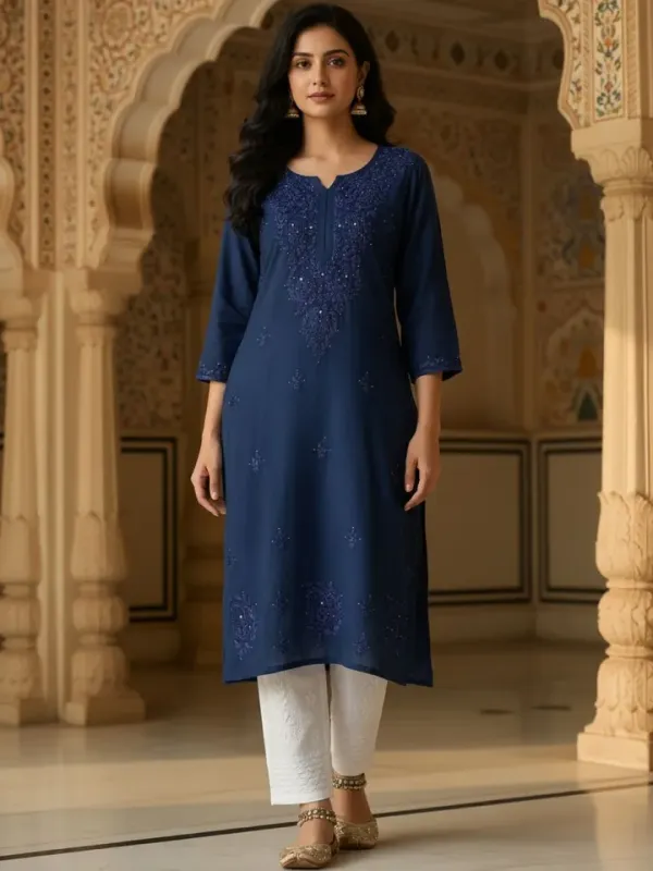 Nazakat_Rayon_Chikankari_Kurti_with_Dyed_Mukaish_Work