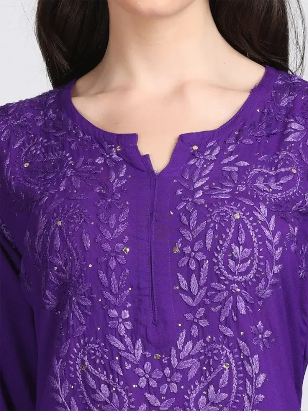 Nazakat_Rayon_Chikankari_Kurti_with_Dyed_Mukaish_Work
