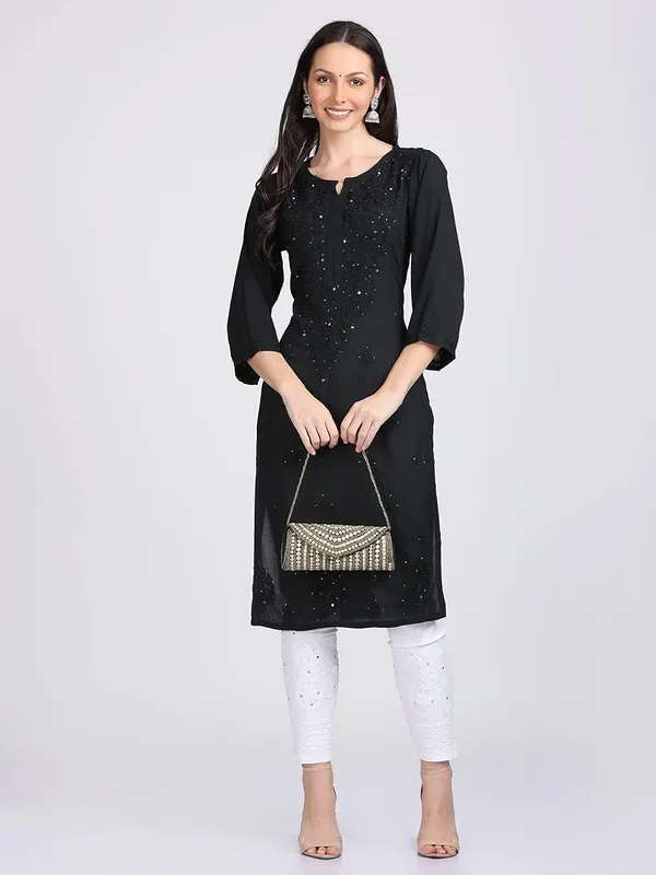 Nazakat_Rayon_Chikankari_Kurti_with_Dyed_Mukaish_Work