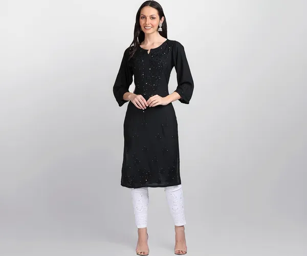 Nazakat_Rayon_Chikankari_Kurti_with_Dyed_Mukaish_Work