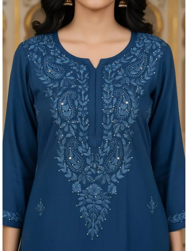Nazakat_Rayon_Chikankari_Kurti_with_Dyed_Mukaish_Work