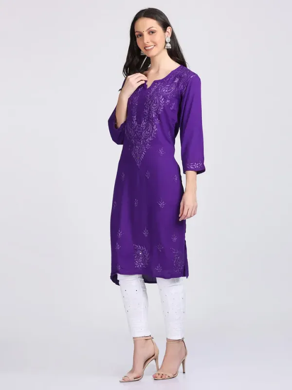 Nazakat_Rayon_Chikankari_Kurti_with_Dyed_Mukaish_Work