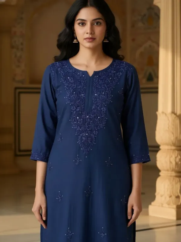 Nazakat_Rayon_Chikankari_Kurti_with_Dyed_Mukaish_Work